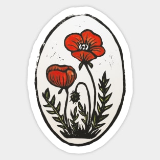 Lino - Poppy flower Sticker